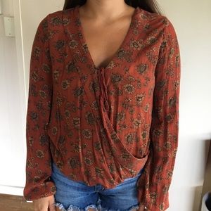 Long sleeve flower blouse